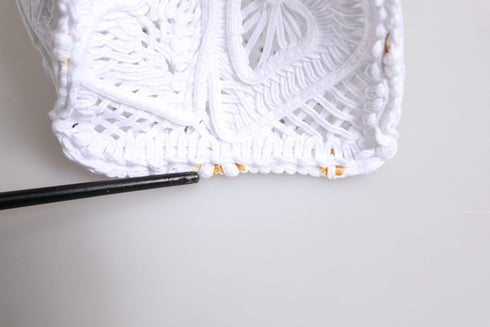 Dolce & Gabbana White Cordonetto Lace Beatrice Tote Shopping Bag